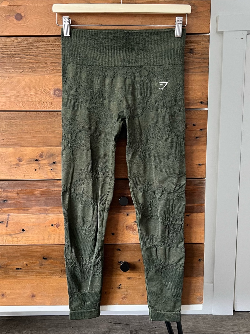 Gymshark Olive Green Textured Seamless Leggings